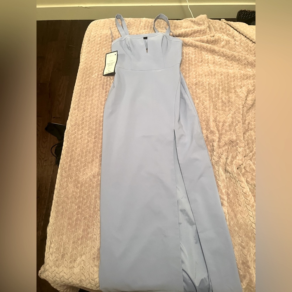 Aiden Mattox Column Gown with a Cutouts